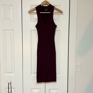 Charlotte Russe Red Halter Bodycon Midi Dress